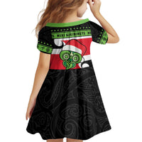 New Zealand Funny Christmas Kid Short Sleeve Dress Maori Tiki LT05 - Polynesian Pride