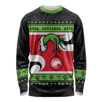 New Zealand Funny Christmas Long Sleeve Shirt Maori Tiki LT05 Unisex Black - Polynesian Pride