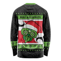 New Zealand Funny Christmas Long Sleeve Shirt Maori Tiki LT05 - Polynesian Pride