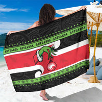 New Zealand Funny Christmas Sarong Maori Tiki LT05 One Size 44 x 66 inches Black - Polynesian Pride