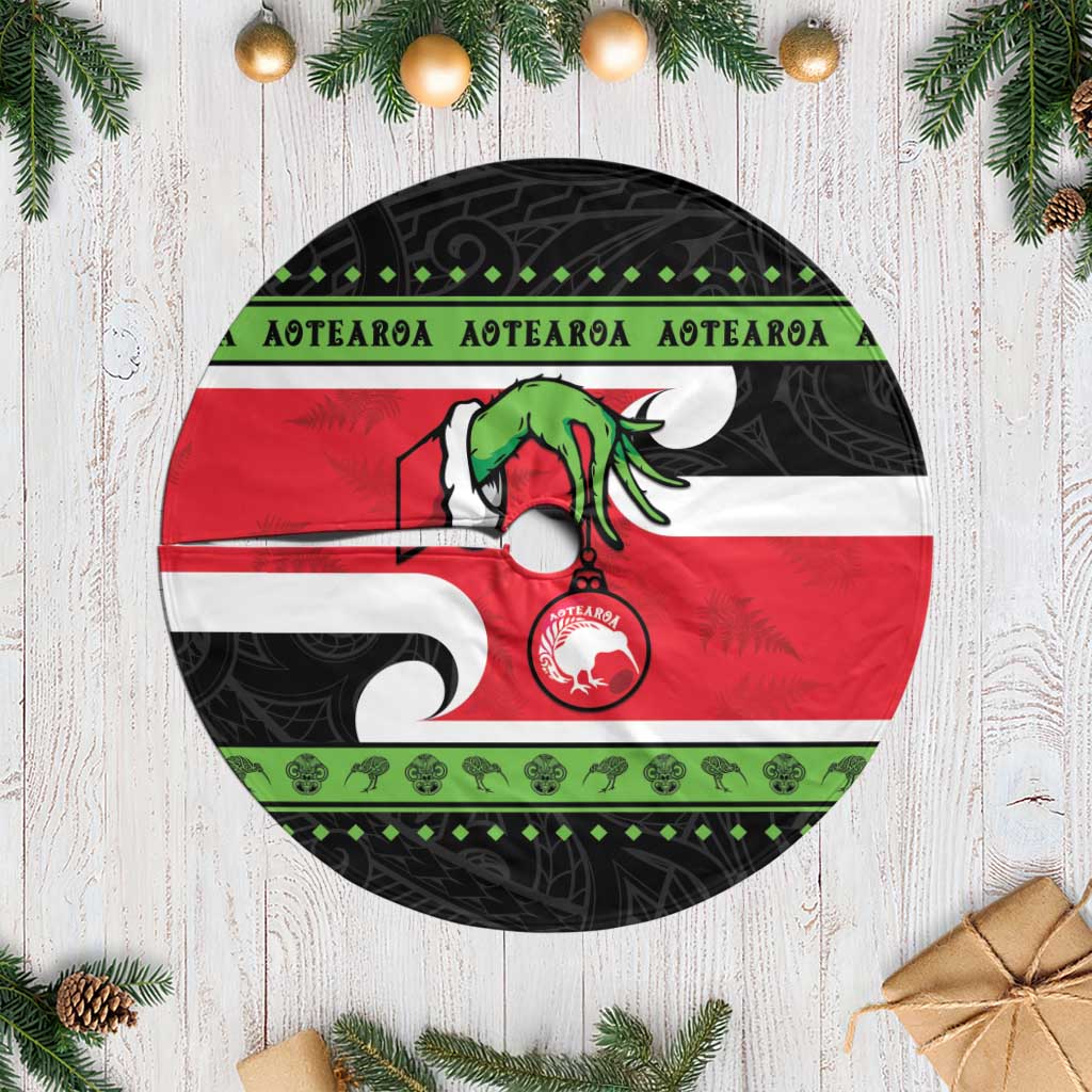 New Zealand Funny Christmas Tree Skirt Maori Tiki LT05 Casual Black - Polynesian Pride