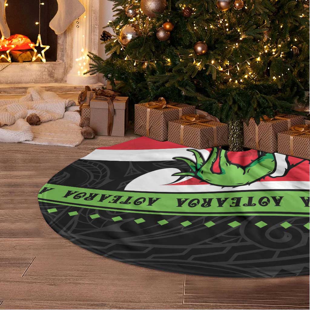 New Zealand Funny Christmas Tree Skirt Maori Tiki LT05 - Polynesian Pride