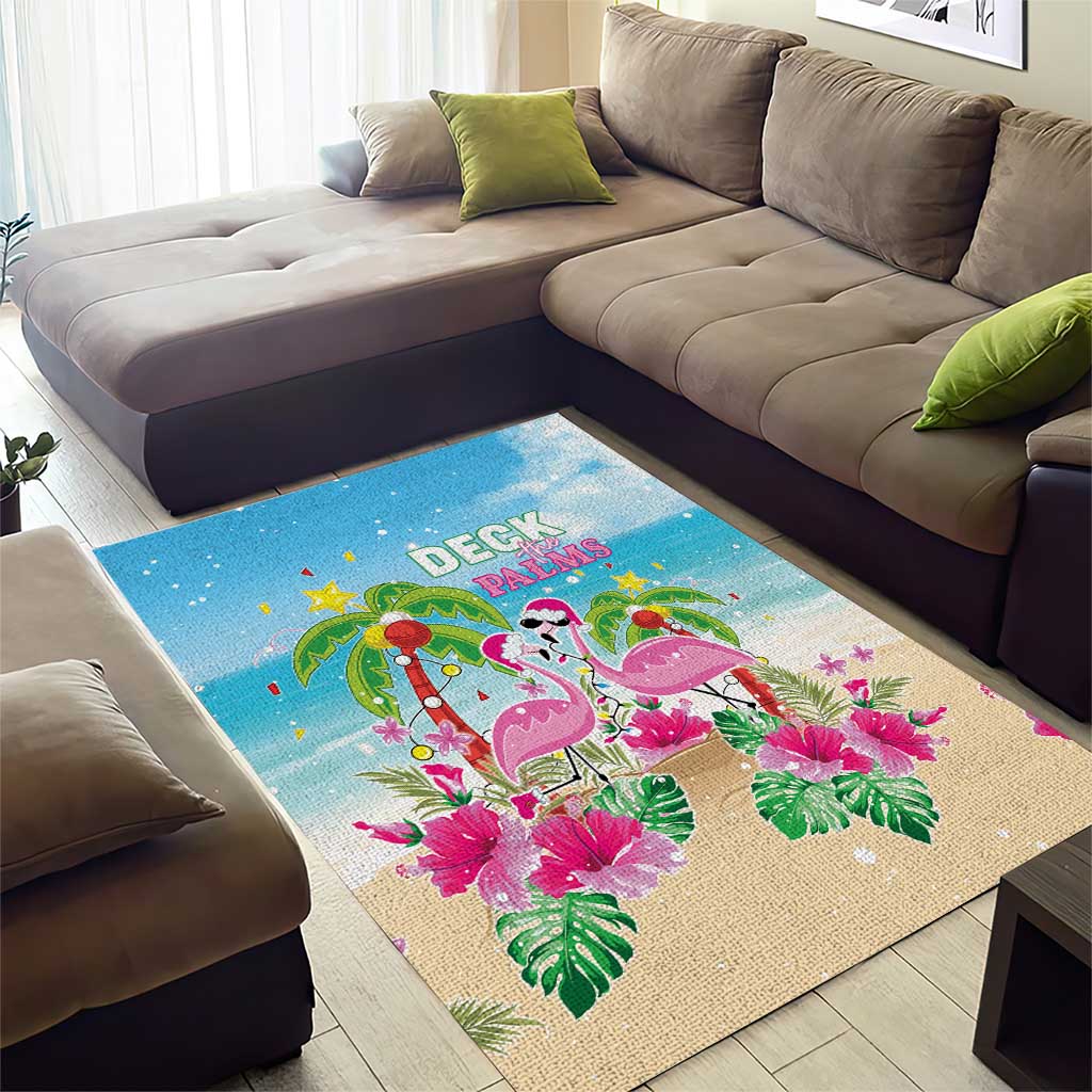 Hawaii Christmas Area Rug Deck The Palms Holiday Flamingos LT05 - Polynesian Pride