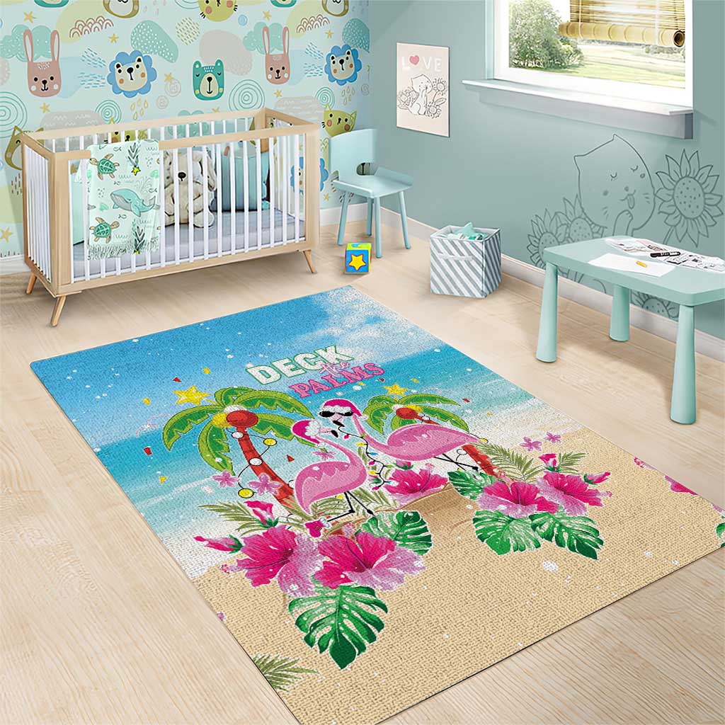 Hawaii Christmas Area Rug Deck The Palms Holiday Flamingos LT05 - Polynesian Pride