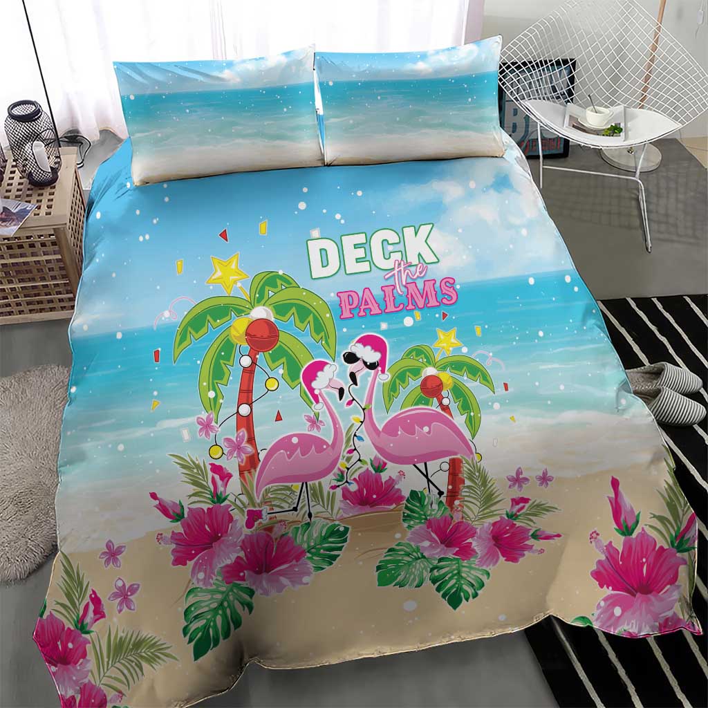 Hawaii Christmas Bedding Set Deck The Palms Holiday Flamingos LT05 - Polynesian Pride