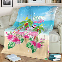 Hawaii Christmas Blanket Deck The Palms Holiday Flamingos LT05 - Polynesian Pride