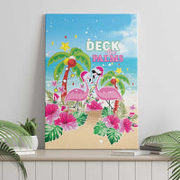 Hawaii Christmas Canvas Wall Art Deck The Palms Holiday Flamingos LT05 - Polynesian Pride