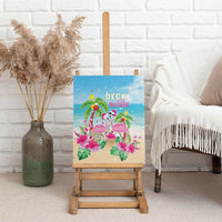 Hawaii Christmas Canvas Wall Art Deck The Palms Holiday Flamingos LT05 - Polynesian Pride