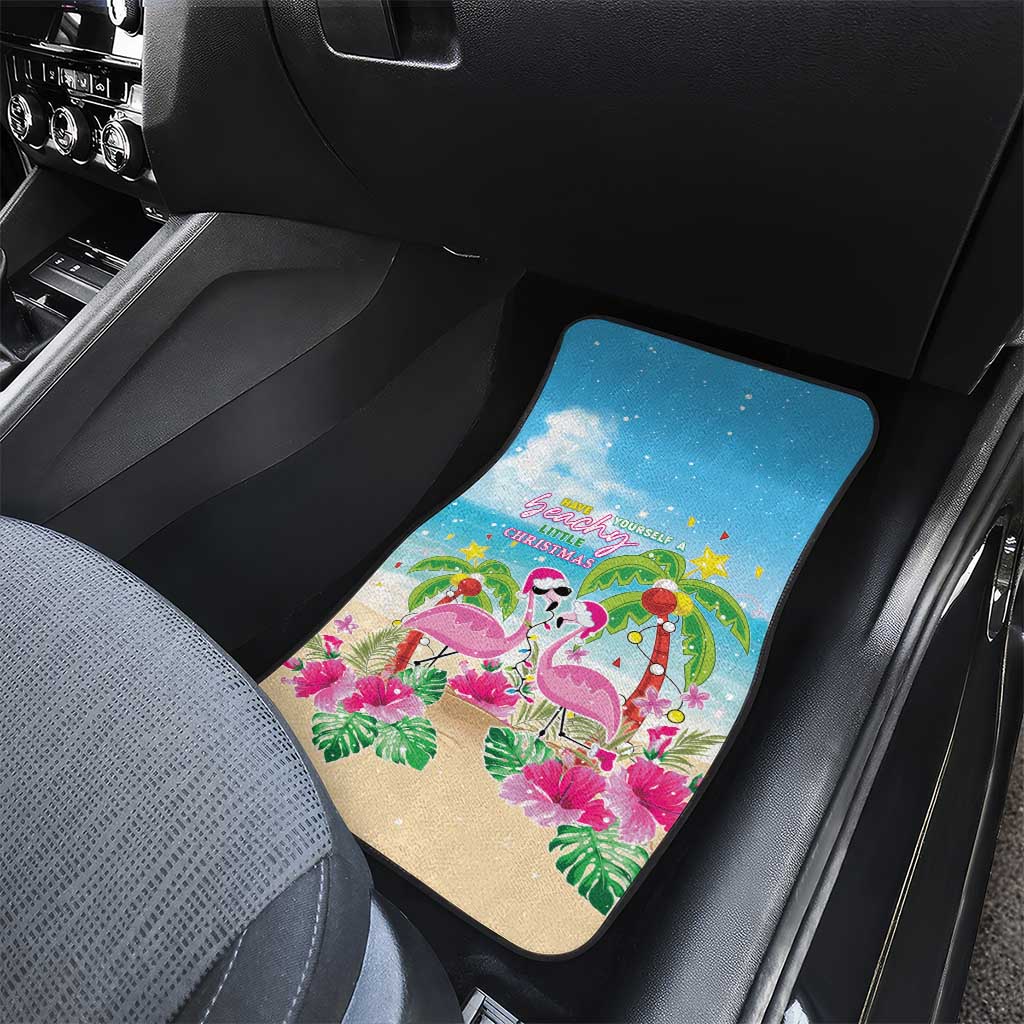 Hawaii Christmas Car Mats Deck The Palms Holiday Flamingos LT05 - Polynesian Pride