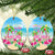 Hawaii Christmas Ceramic Ornament Deck The Palms Holiday Flamingos