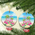 Hawaii Christmas Ceramic Ornament Deck The Palms Holiday Flamingos