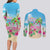 Hawaii Christmas Couples Matching Long Sleeve Bodycon Dress and Long Sleeve Button Shirt Deck The Palms Holiday Flamingos