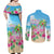 Hawaii Christmas Couples Matching Off Shoulder Maxi Dress and Long Sleeve Button Shirt Deck The Palms Holiday Flamingos