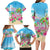 Hawaii Christmas Family Matching Long Sleeve Bodycon Dress and Hawaiian Shirt Deck The Palms Holiday Flamingos