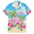 Hawaii Christmas Family Matching Off The Shoulder Long Sleeve Dress and Hawaiian Shirt Deck The Palms Holiday Flamingos