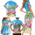 Hawaii Christmas Family Matching Short Sleeve Bodycon Dress and Hawaiian Shirt Deck The Palms Holiday Flamingos