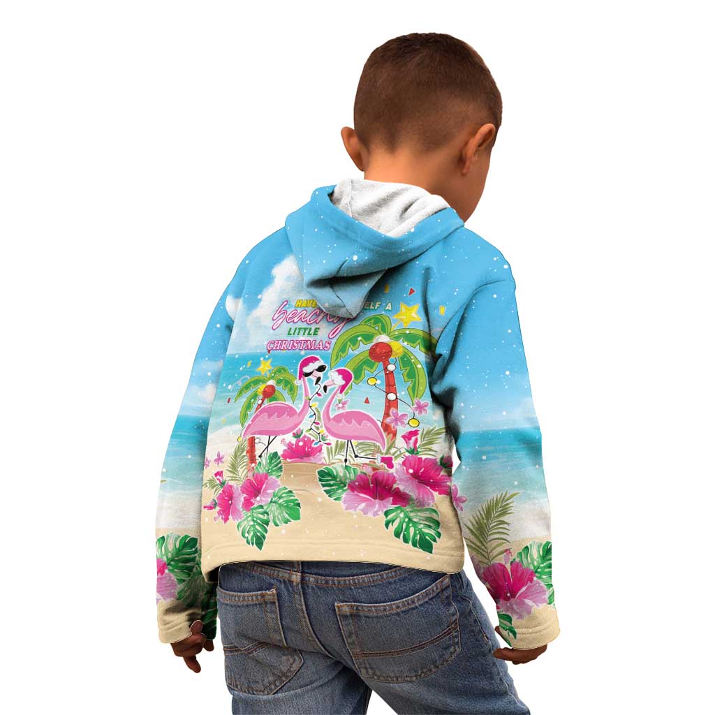Hawaii Christmas Kid Hoodie Deck The Palms Holiday Flamingos LT05 - Polynesian Pride