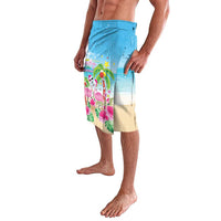 Hawaii Christmas Lavalava Deck The Palms Holiday Flamingos LT05 - Polynesian Pride
