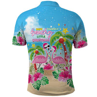 Hawaii Christmas Polo Shirt Deck The Palms Holiday Flamingos LT05 - Polynesian Pride