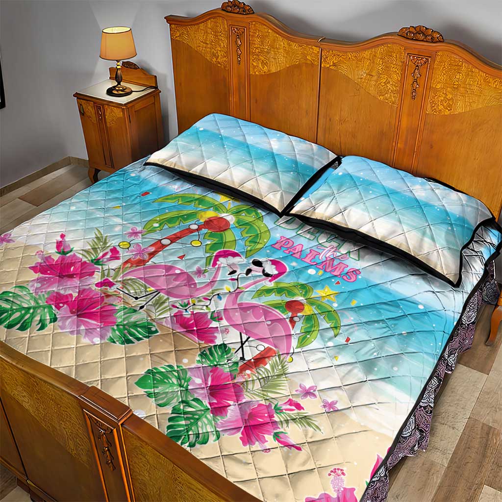 Hawaii Christmas Quilt Bed Set Deck The Palms Holiday Flamingos LT05 - Polynesian Pride