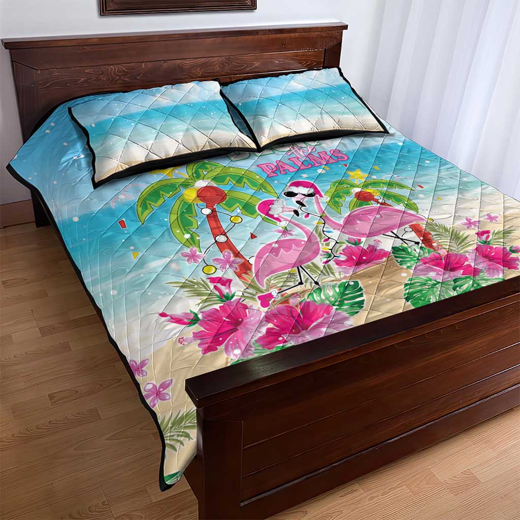 Hawaii Christmas Quilt Bed Set Deck The Palms Holiday Flamingos LT05 - Polynesian Pride