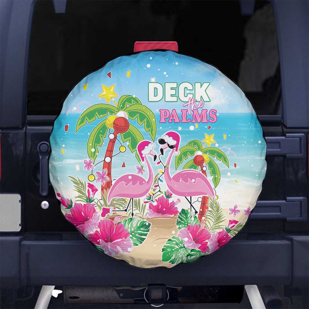 Hawaii Christmas Spare Tire Cover Deck The Palms Holiday Flamingos LT05 - Polynesian Pride