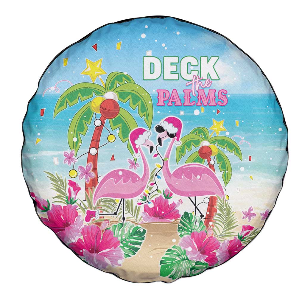 Hawaii Christmas Spare Tire Cover Deck The Palms Holiday Flamingos LT05 - Polynesian Pride