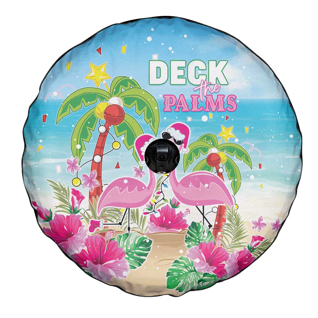 Hawaii Christmas Spare Tire Cover Deck The Palms Holiday Flamingos LT05 - Polynesian Pride