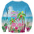 Hawaii Christmas Sweatshirt Deck The Palms Holiday Flamingos