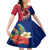 Guam Martin Luther King Jr Day Family Matching Off Shoulder Short Dress and Hawaiian Shirt LT05 Daughter's Dress Red - Polynesian Pride