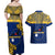 Personalised Repubrikin Naoero Independence Day Couples Matching Off Shoulder Maxi Dress and Hawaiian Shirt Tamanu With Coat Of Arms LT05 - Polynesian Pride