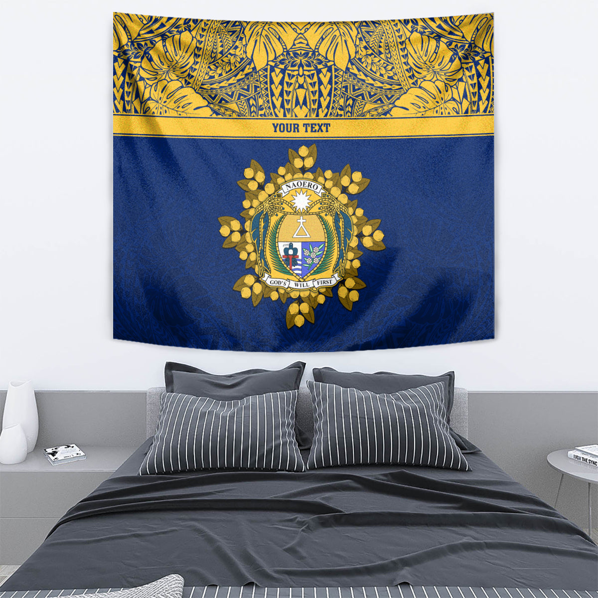 Repubrikin Naoero Independence Day Tapestry Tamanu With Coat Of Arms LT05 - Polynesian Pride