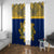 Repubrikin Naoero Independence Day Window Curtain Tamanu With Coat Of Arms LT05 With Grommets Yellow - Polynesian Pride