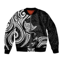 Hawaii Manta Ray Bomber Jacket Polynesian Art Tattoo LT05 Unisex Black - Polynesian Pride