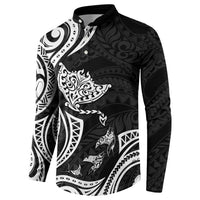 Hawaii Manta Ray Button Sweatshirt Polynesian Art Tattoo LT05 - Polynesian Pride