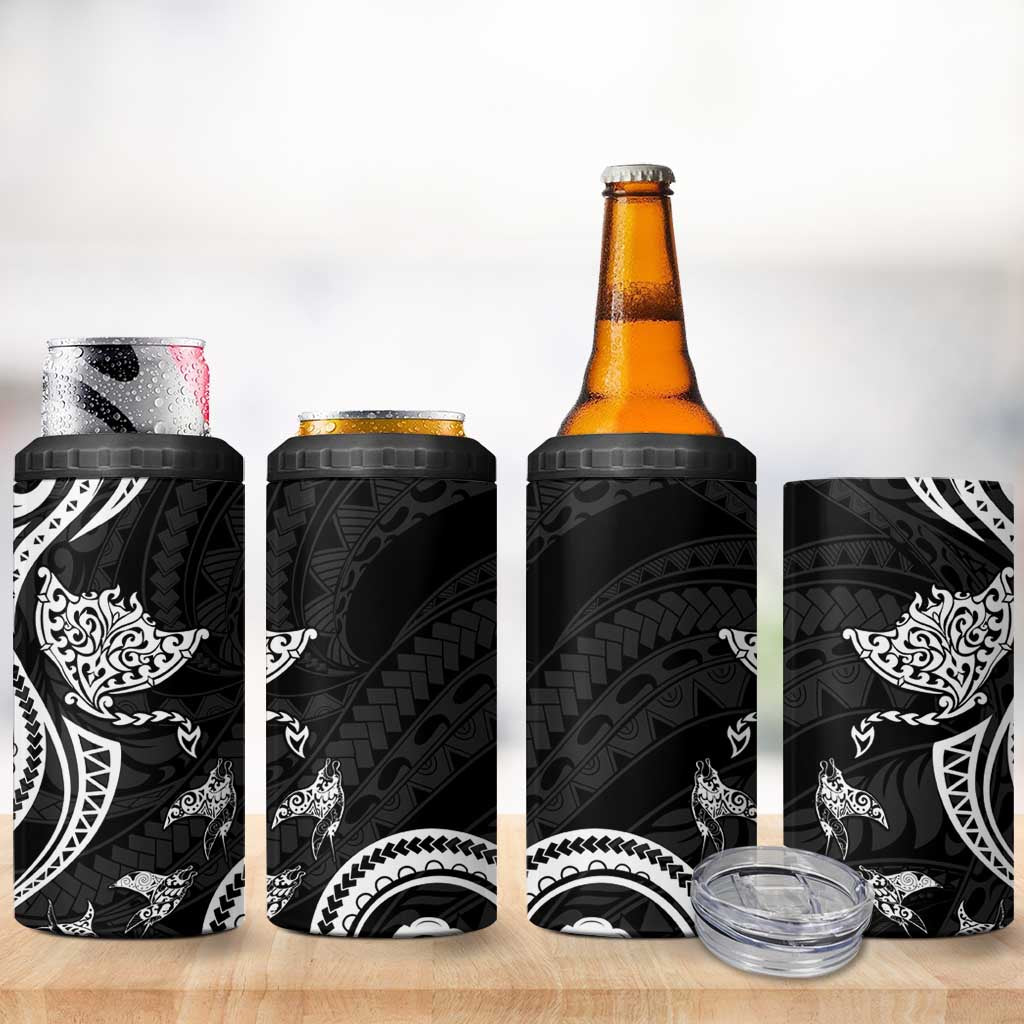 Hawaii Manta Ray 4 in 1 Can Cooler Tumbler Polynesian Art Tattoo LT05 - Polynesian Pride