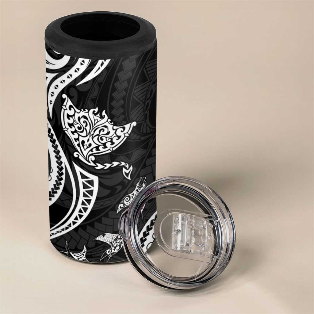 Hawaii Manta Ray 4 in 1 Can Cooler Tumbler Polynesian Art Tattoo LT05 - Polynesian Pride