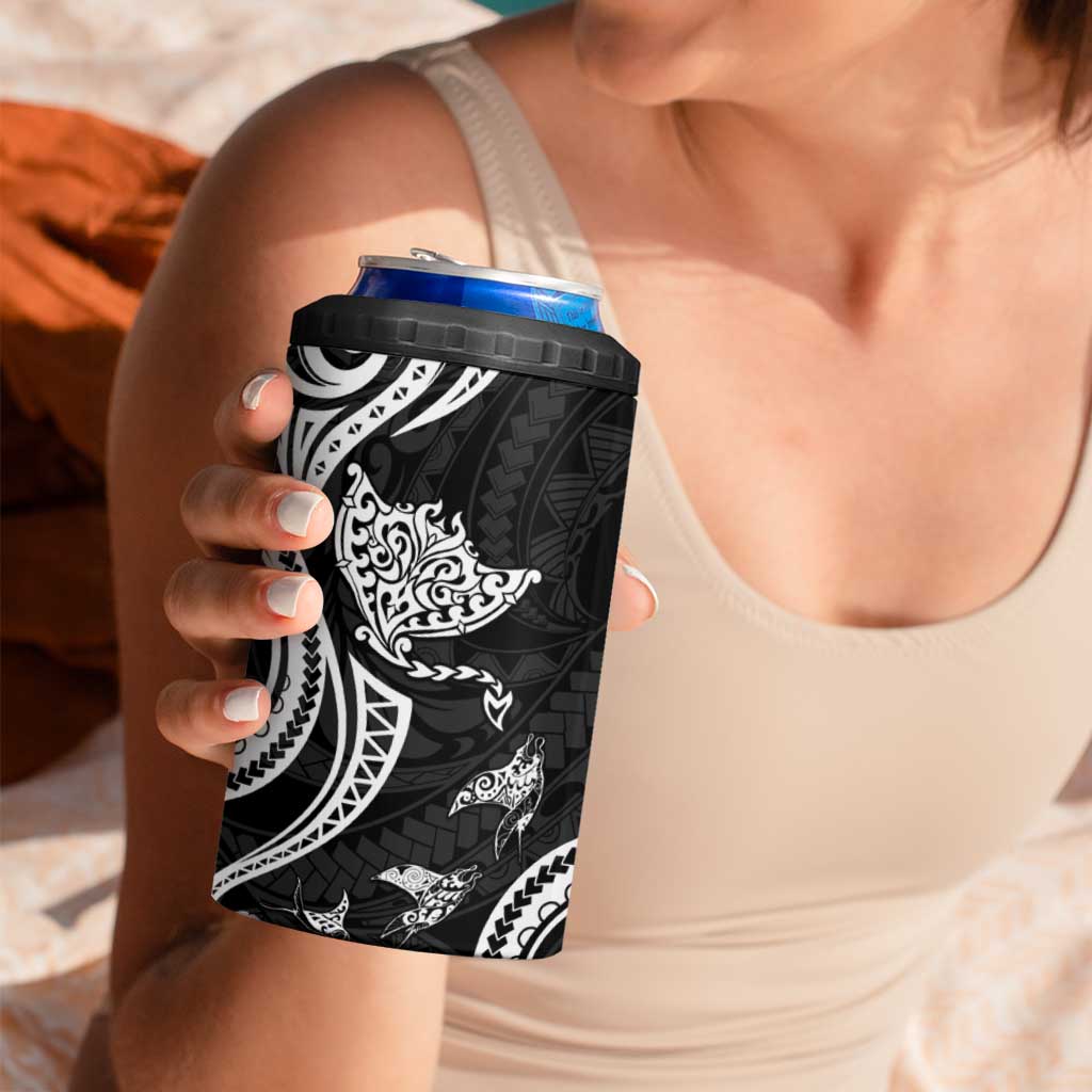 Hawaii Manta Ray 4 in 1 Can Cooler Tumbler Polynesian Art Tattoo LT05 - Polynesian Pride