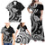 Hawaii Manta Ray Family Matching Off Shoulder Maxi Dress and Hawaiian Shirt Polynesian Art Tattoo