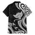 Hawaii Manta Ray Family Matching Off Shoulder Maxi Dress and Hawaiian Shirt Polynesian Art Tattoo