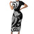 Hawaii Manta Ray Family Matching Short Sleeve Bodycon Dress and Hawaiian Shirt Polynesian Art Tattoo