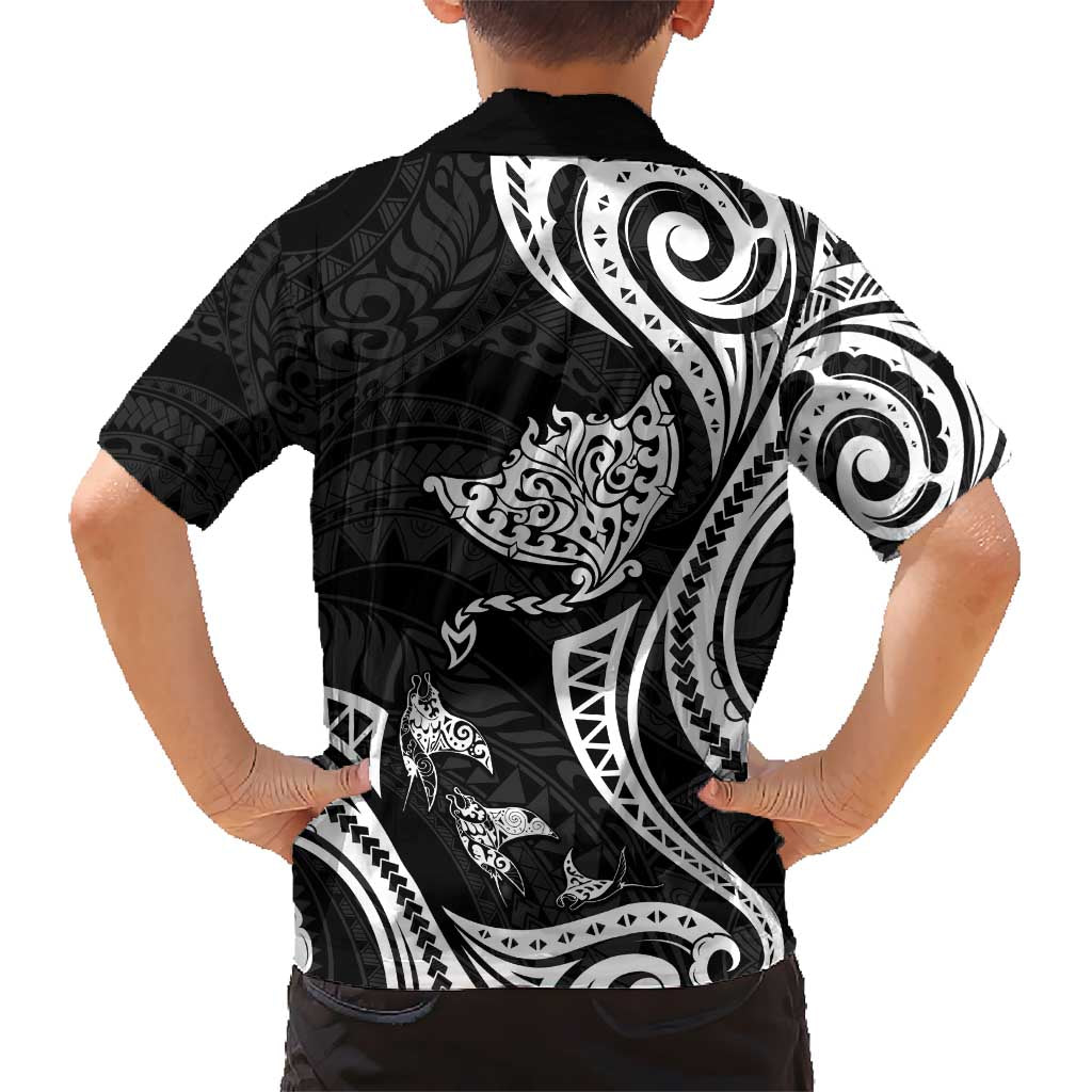 Hawaii Manta Ray Kid Hawaiian Shirt Polynesian Art Tattoo LT05 - Polynesian Pride