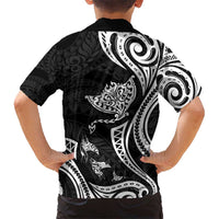 Hawaii Manta Ray Kid Hawaiian Shirt Polynesian Art Tattoo LT05 - Polynesian Pride