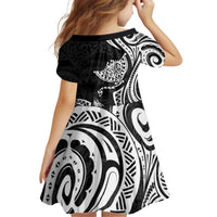 Hawaii Manta Ray Kid Short Sleeve Dress Polynesian Art Tattoo LT05 - Polynesian Pride