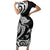 Hawaii Manta Ray Short Sleeve Bodycon Dress Polynesian Art Tattoo