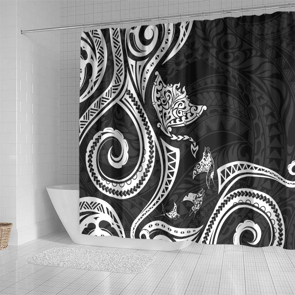 Hawaii Manta Ray Shower Curtain Polynesian Art Tattoo LT05 - Polynesian Pride