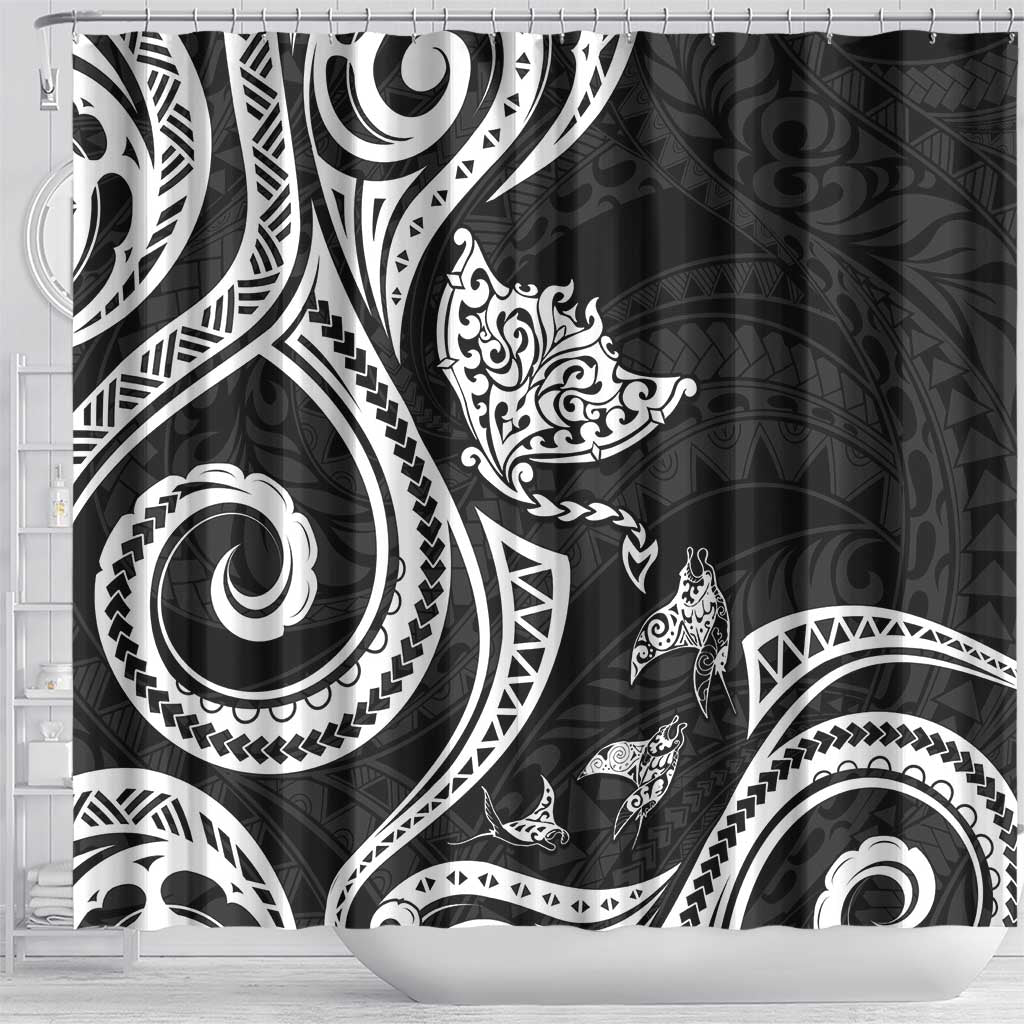 Hawaii Manta Ray Shower Curtain Polynesian Art Tattoo LT05 - Polynesian Pride
