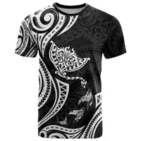 Hawaii Manta Ray T Shirt Polynesian Art Tattoo LT05 Black - Polynesian Pride