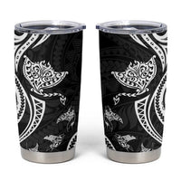 Hawaii Manta Ray Tumbler Cup Polynesian Art Tattoo LT05 Black - Polynesian Pride