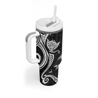 Hawaii Manta Ray Tumbler With Handle Polynesian Art Tattoo LT05 - Polynesian Pride